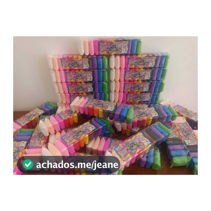 Kit 36 massinhas EVA Pula-Pula (peso total 300gr) (12 cores) + 06 ferramentas de modelar