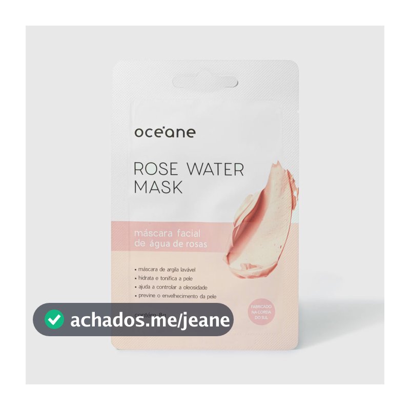 Máscara Facial com Água de Rosas - Rose Water Mask 8g