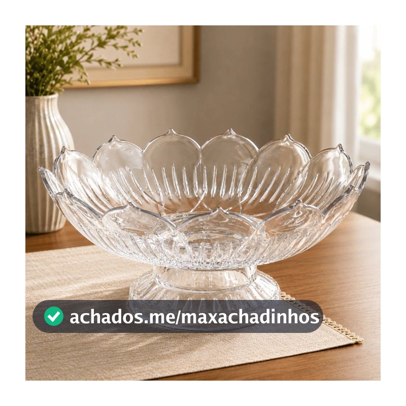 Fruteira Transparente Grande Decorativa Para Frutas Mesa Posta Centro de Mesa