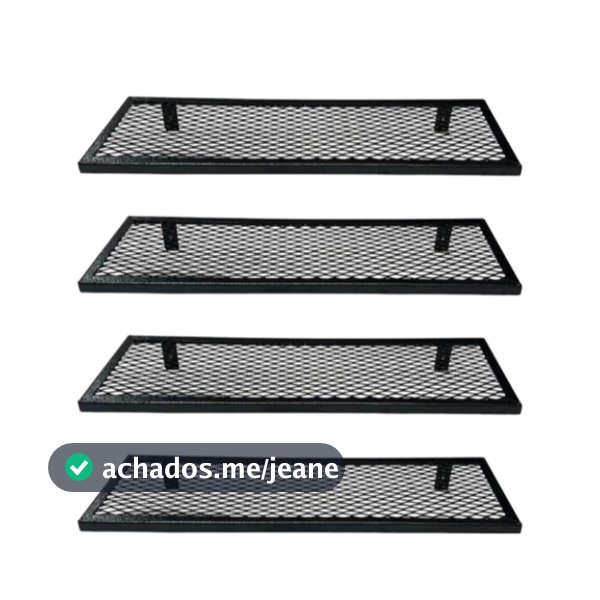 Prateleira  Industrial Com Grade 20x60cm Decoração- 102