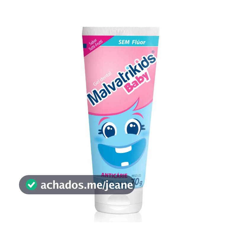 Gel Dental Infantil Malvatrikids Baby 50g Sem Flúor Primeiros Dentinhos Com Xilitol Não Prejudica se Engolir Original NF