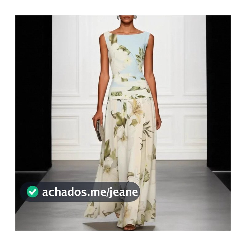 Vestido feminino de verão 2026, estilo vintage e sexy, com decote em V, estampa floral, sem mangas, costas abertas e cin