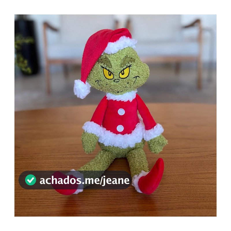 Pelúcia Grinch de Natal 38cm Boneco Grinch com Roupa de Papai Noel Decoração Natalina Presente