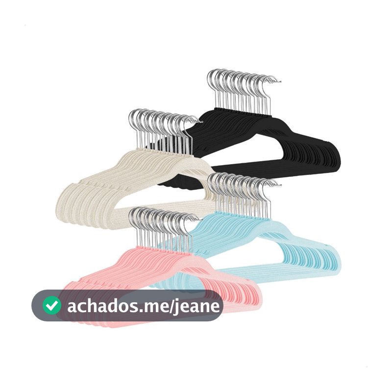 Kit 20 Cabide Infantil Veludo Slim Antideslizante Ultrafino