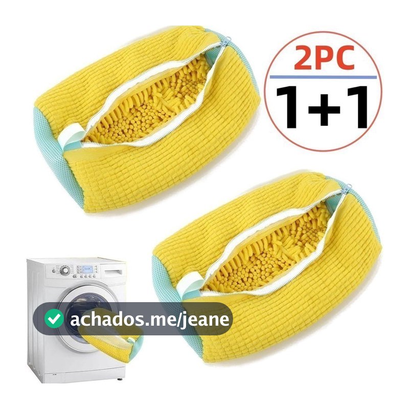 Kit 2 Saco de Lavar Tênis Sapato Malha Lavanderia Anti Deformação Saco de Lavagem Viagem Armazenamento