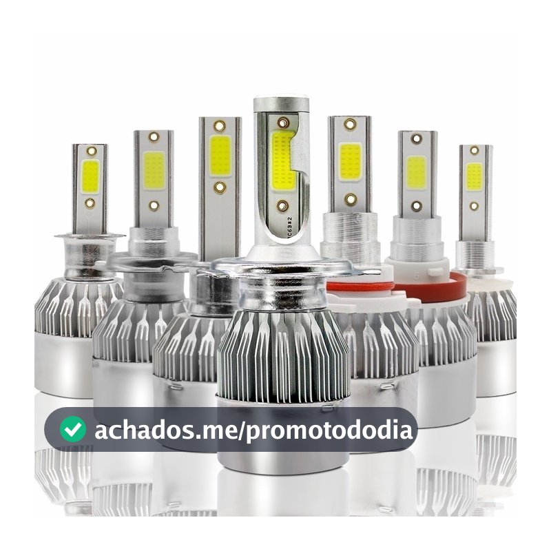 Par de Lâmpadas C6 Super Led 6000K H1 H3 H4 H7 H11 H13 H16 H27 HB3 HB4 12V a 24V Ming