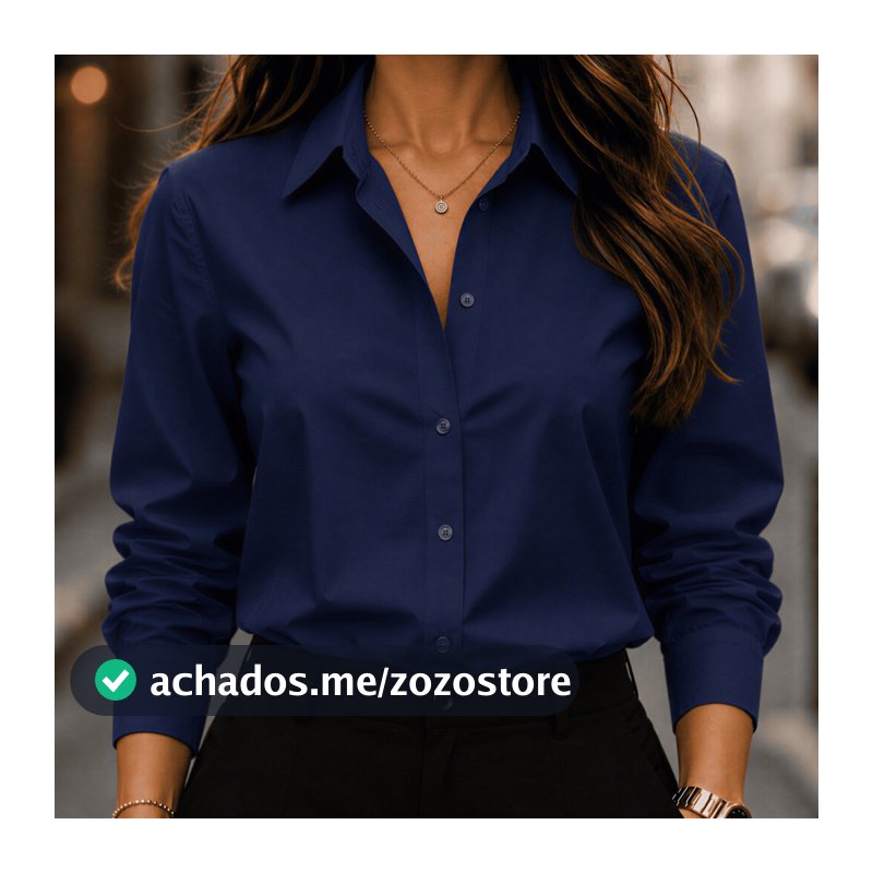 Blusa Feminina Camisa Feminina Social Manga Longa Elegante Camisa de Botão Crepinho Premium Trabalho Casual Top