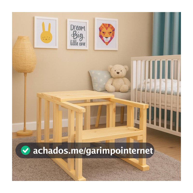 Torre de Aprendizagem 4 em 1 Montessori Madeira Pinus Brinquedo Infantil