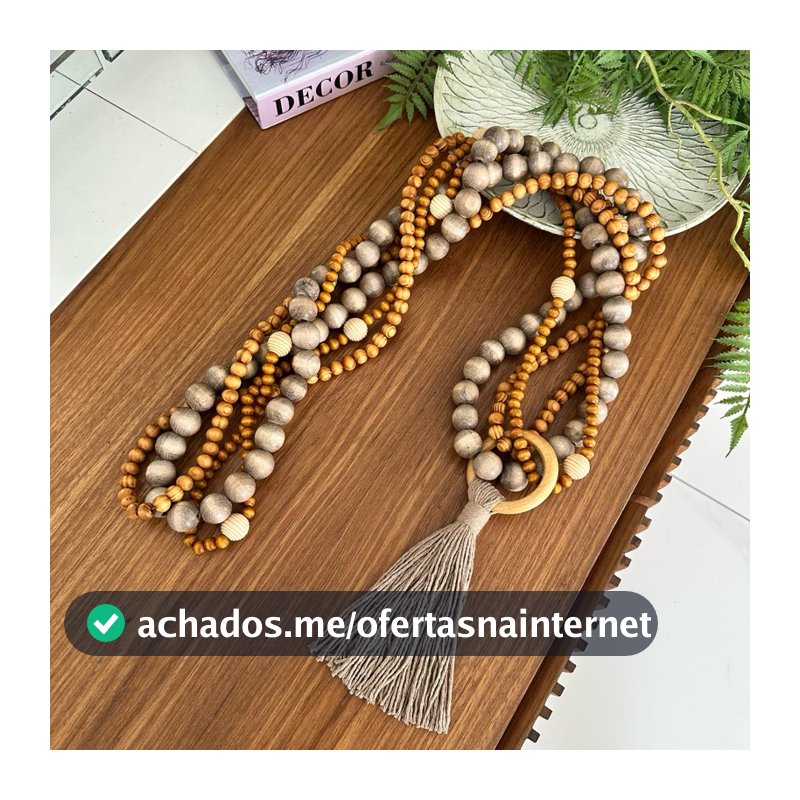 Colar de Mesa Artesanal em Madeira – Grande para Mesa de Jantar ou Pequeno para mesinha - sob medida 75cm a 1,20m Marfim