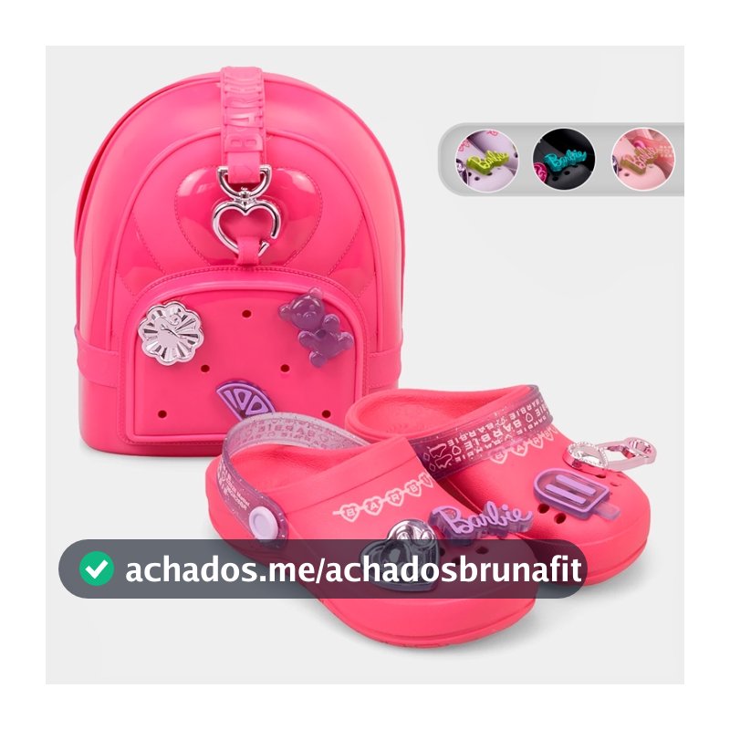Sandalia Babuche Barbie Pop Pins Com Bolsa Menina Grendene 23340