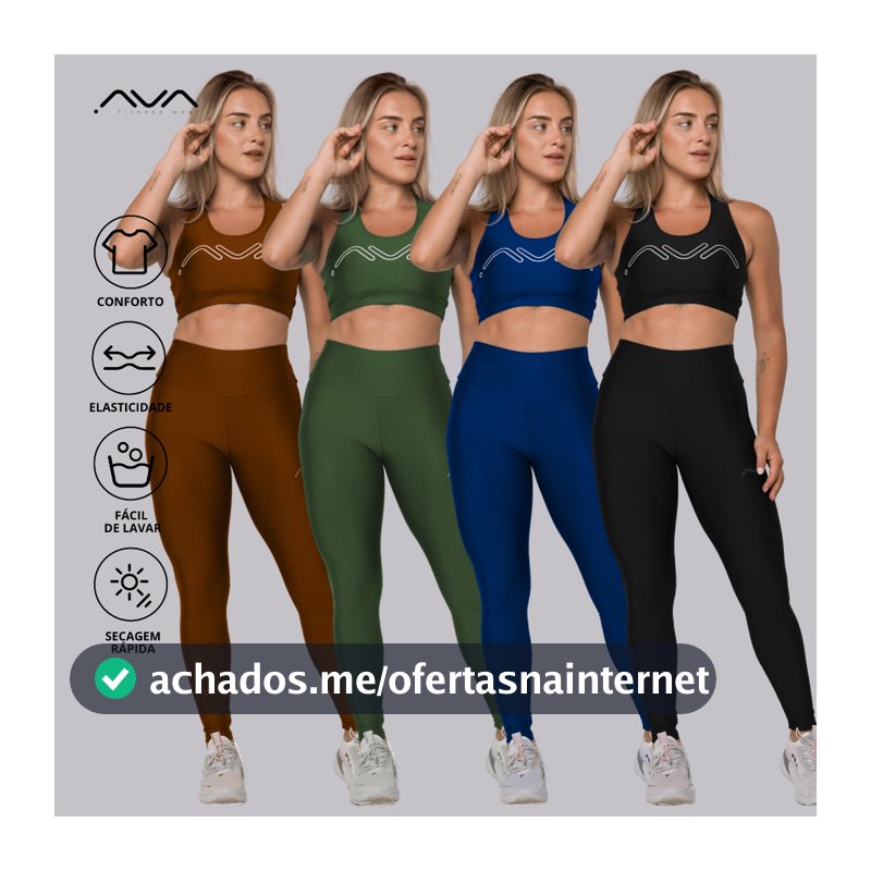 Conjunto Feminino Academia Top e Legging AVA Fitness Originals
