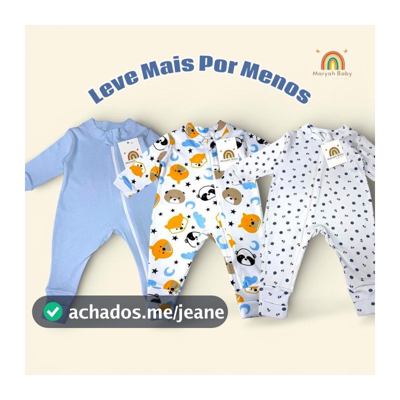 KIT 3 MACACÃO ESTAMPADO MENINO LINDO 100% ALGODÃO