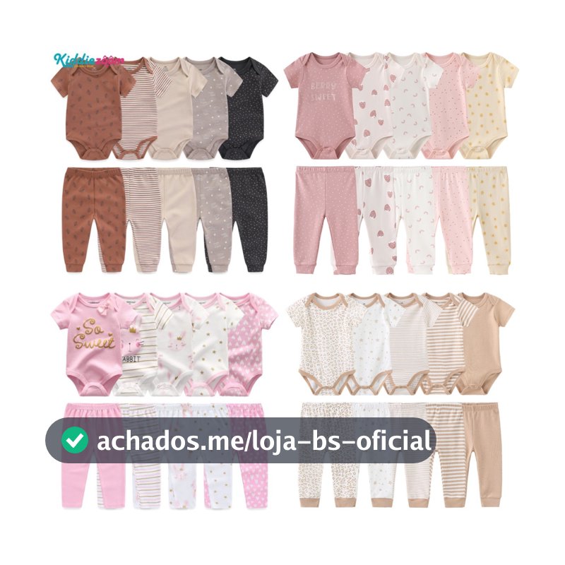 Kiddiezoom 10 Peças Conjunto De Roupas De Bebê Algodão Macio Menino Menina Bodysuits + Calças Roupa Infantil Presente