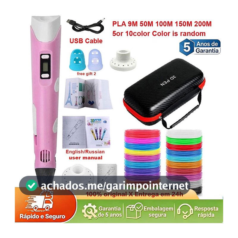 Caneta De Impressão Mágica 3D Grátis 10M DIY PLA Filamento Desenho Brinquedo Presente De Aniversário Criança ABS