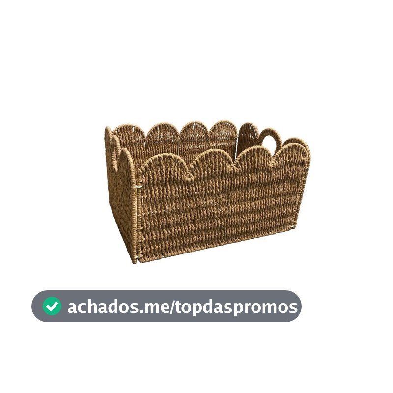 cesto organizador 38cm ondulado com alças de corda - Oikos