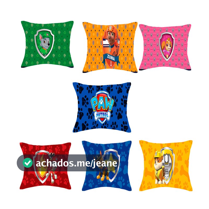 Capa de almofada para decoração de quarto infantil Patrulha Canina