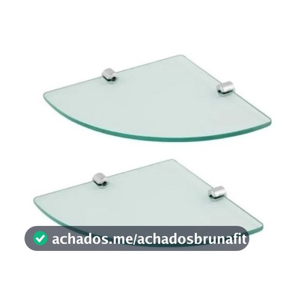 Kit 2 Prateleira Vidro Canto Para Banheiro Organizador Box