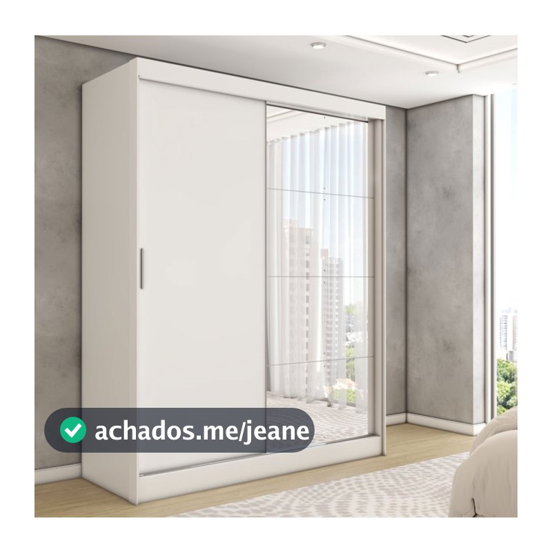 Guarda-Roupa Solteiro Vulcan 2 Portas 4 Gavetas com Espelho 100% Mdf - Panorama Móveis
