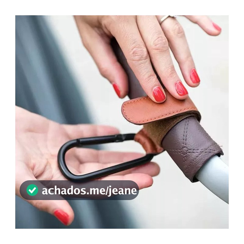 Gancho Ajustável couro PU para Carrinho de Bebê Bolsas de Fraldas Organizador de Carrinho de Viagem mosquetão