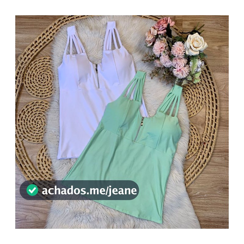 Blusa feminina GG 44 a 46 suplex zíper frontal