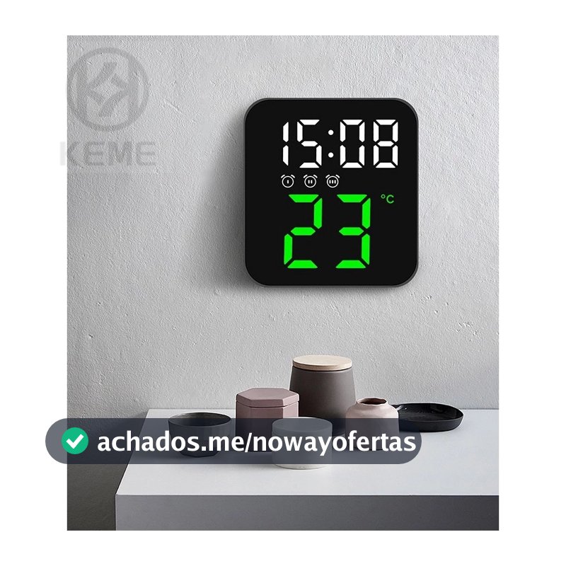 Relógio Digital Led Temperatura Alarmes Usb Mesa E Parede LE-2164