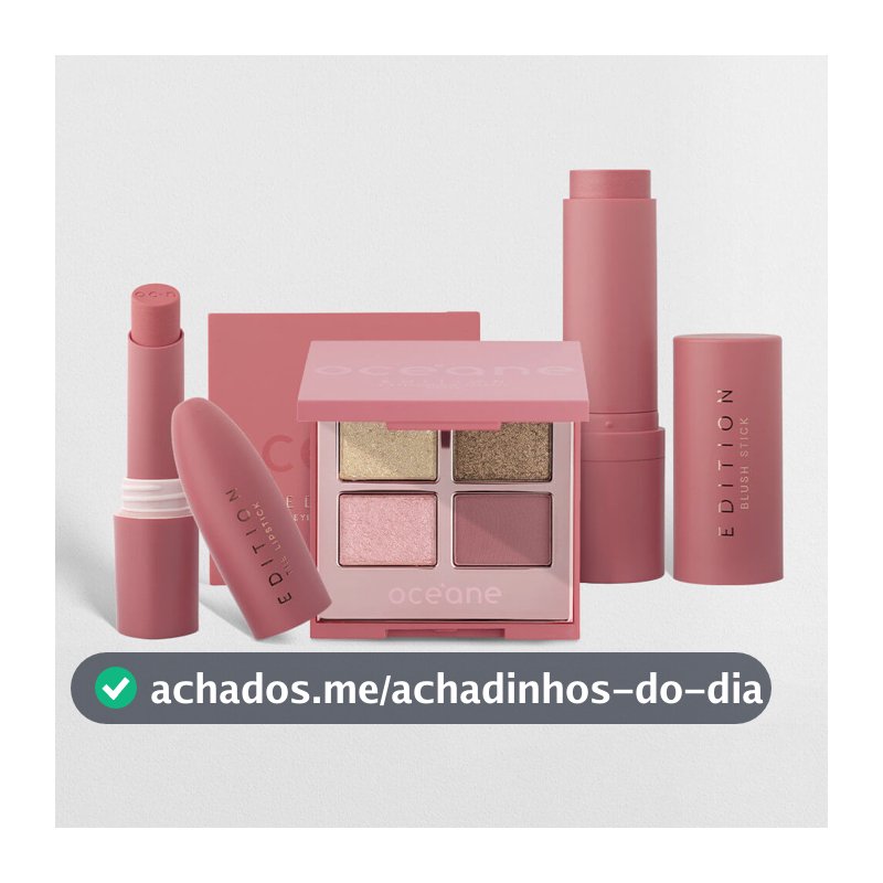 Kit Trio Glossy Rosé Pink - Paleta + Batom + Blush
