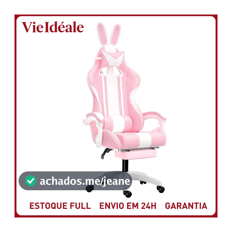 Cadeira Gamer Reclinável Ergonômica Base Giratória Cadeira Gamer Reclinável Ergonômica Base Giratória cor ：Rosa