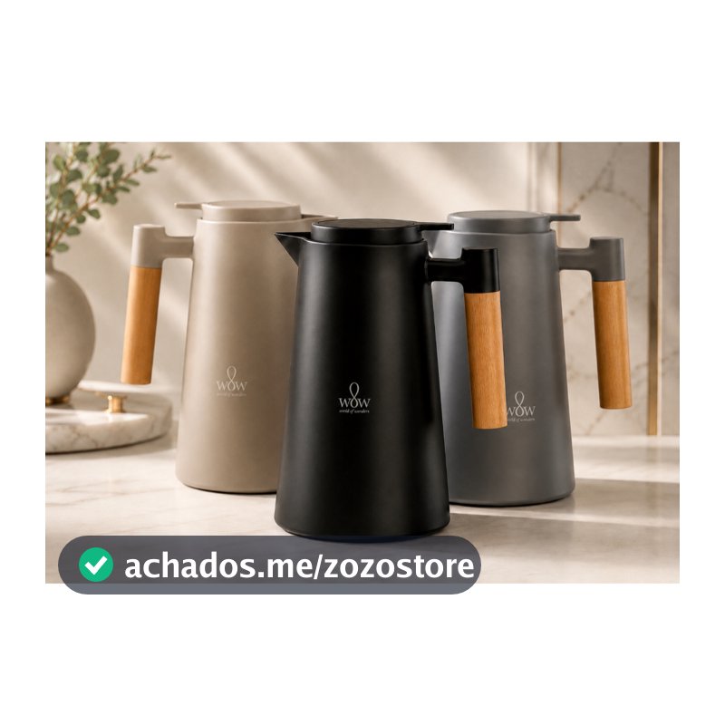 Garrafa Térmica Cabo Madeira Para Café 1l