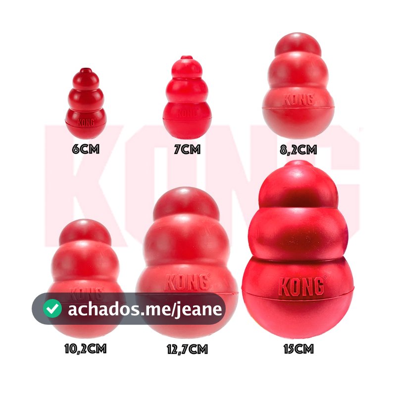 Kong Classic Brinquedo Mordedor Recheável Interativo para Cachorro