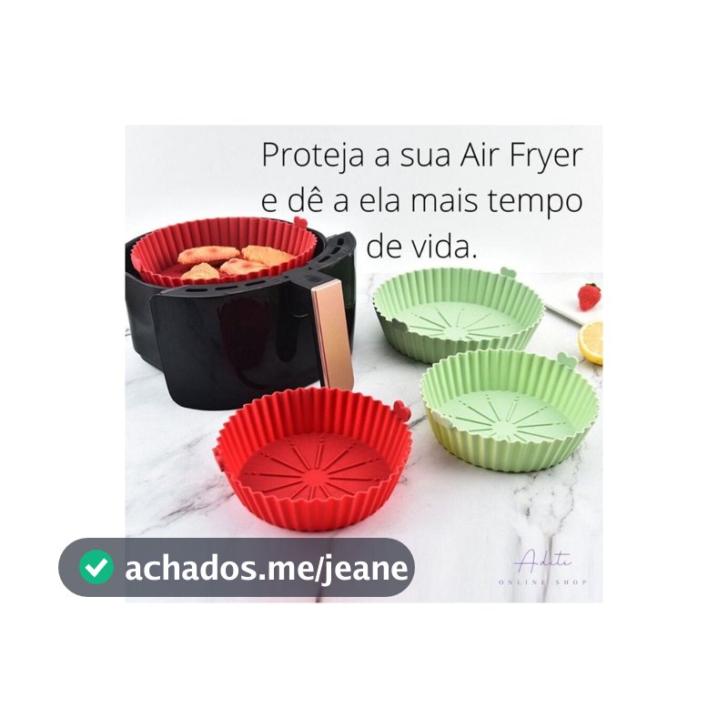 Forma Air Fryer Silicone Reutilizável Antiaderente Redonda Forma De Silicone