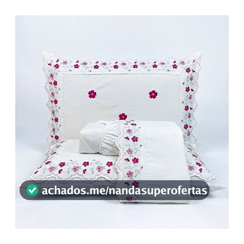 JOGO DE CAMA BORDATTO 4 PEÇAS PERCAL 300 FIOS