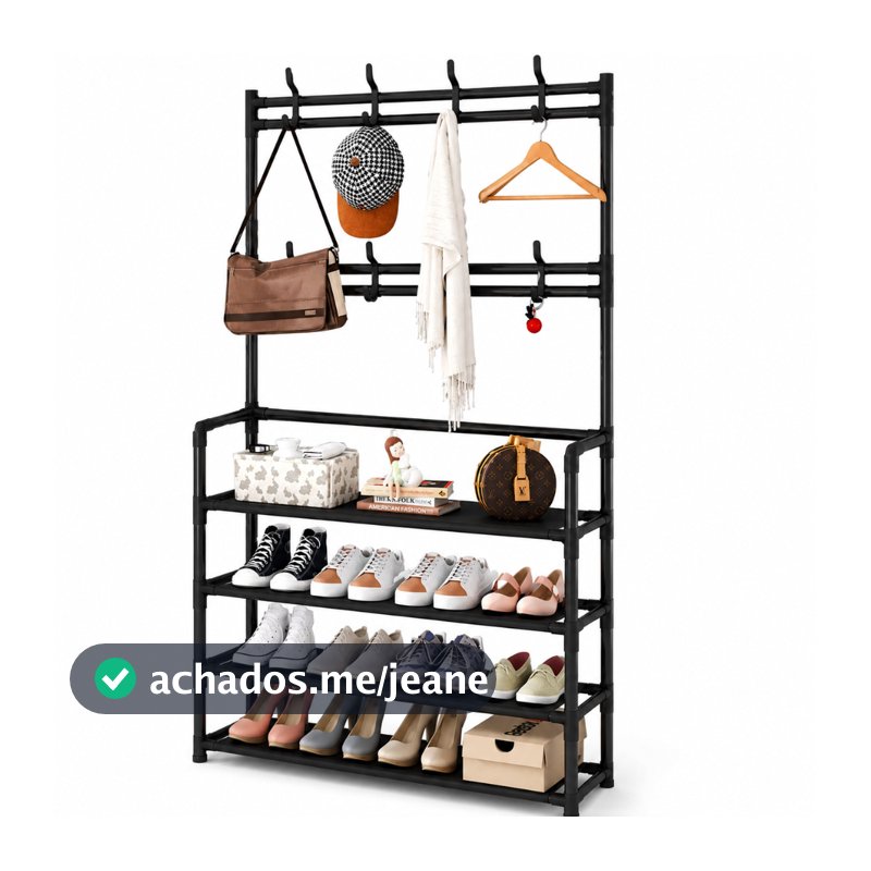 Sapateira com Cabideiro 5 Prateleiras Organizador para Roupas e Sapatos