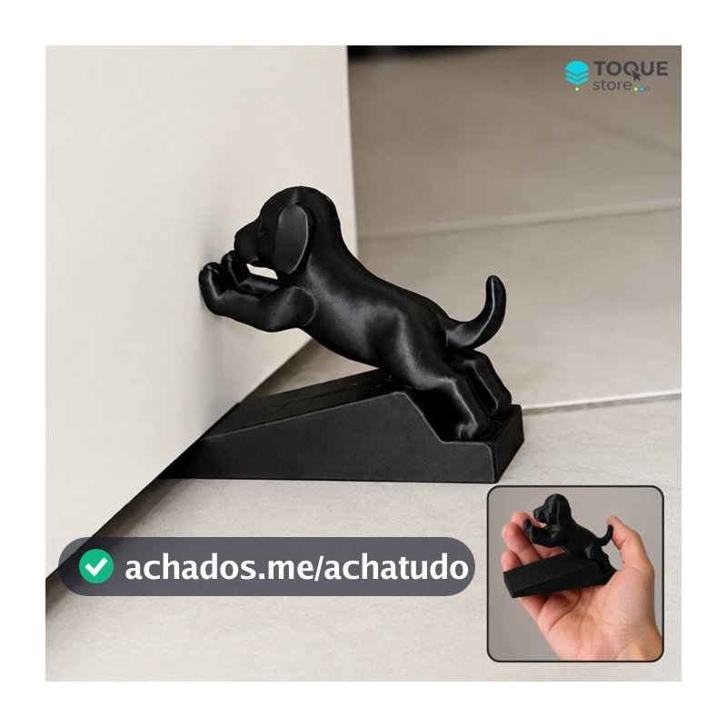 Trava Porta Cachorrinho - Decorativo Fixador Anti Batida | Charme | Segurança