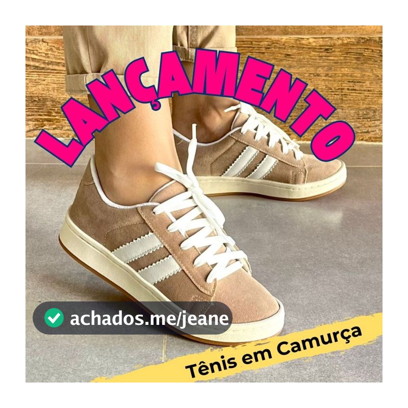 Tênis Casual Feminino Cano Baixo Tradicional Camurça Original Bege Esportivo Caminhada Lançamento