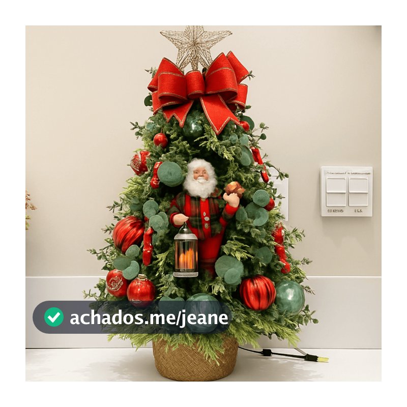 Mini Árvore De Natal 60cm Verde e Nevada Com 50 Galhos Para Mesa Escritório Decoração Natalina
