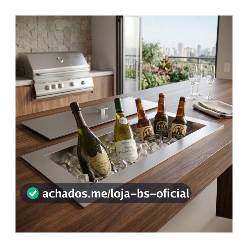 Champanheira Porta Bebidas Inox Tamanho Embutir 60x25x20 cm Ecosul
