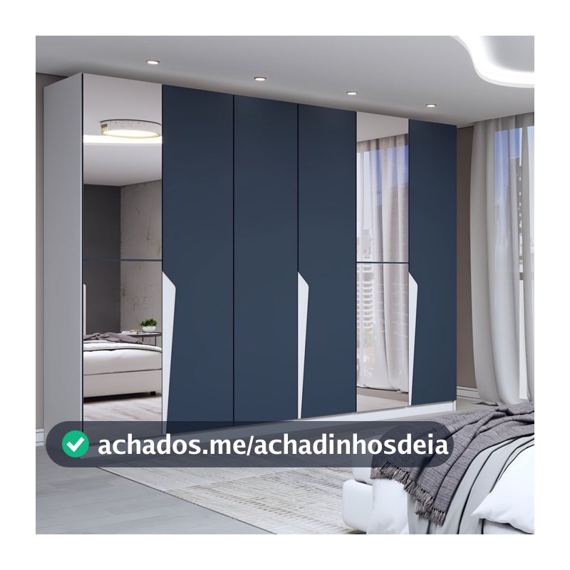 Guarda-Roupa Casal Luxe 2,42 Metros 6 Portas 4 Gavetas com Espelho - Panorama Móveis