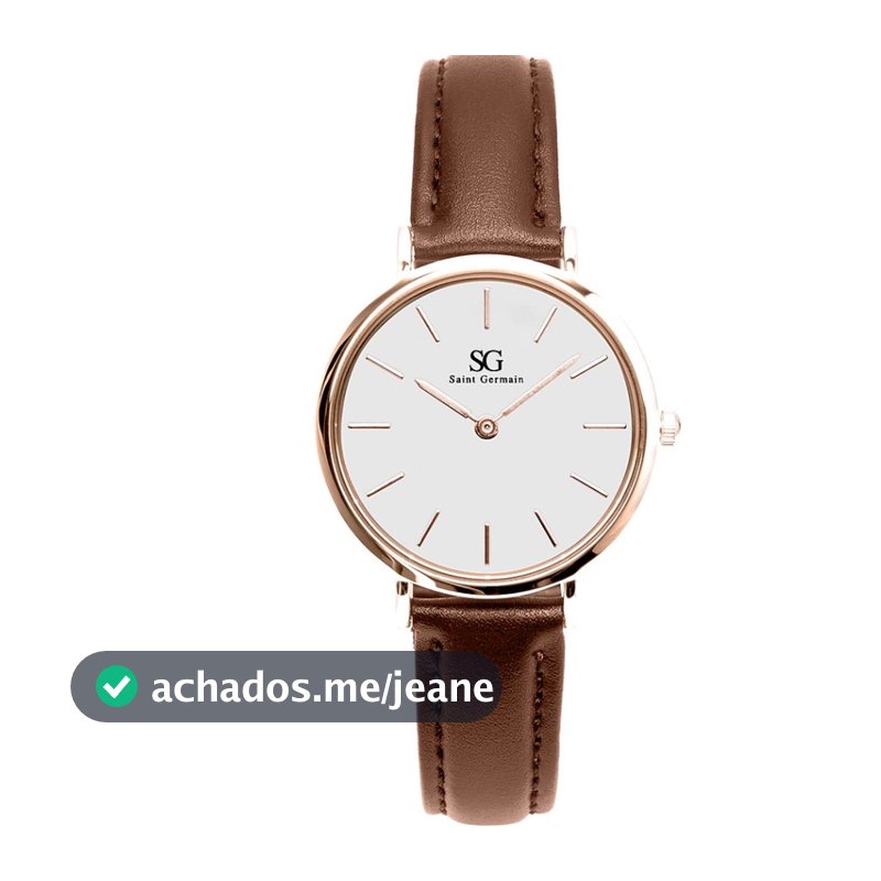 Relógio Feminino Couro Dourado Bronx Rosé Gold 32mm
