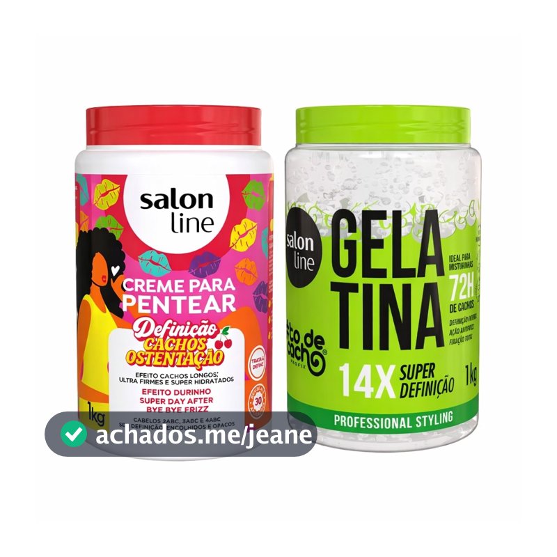 Kit Creme para Pentear Cachos Ostentação + Gelatina Super Definição 1kg