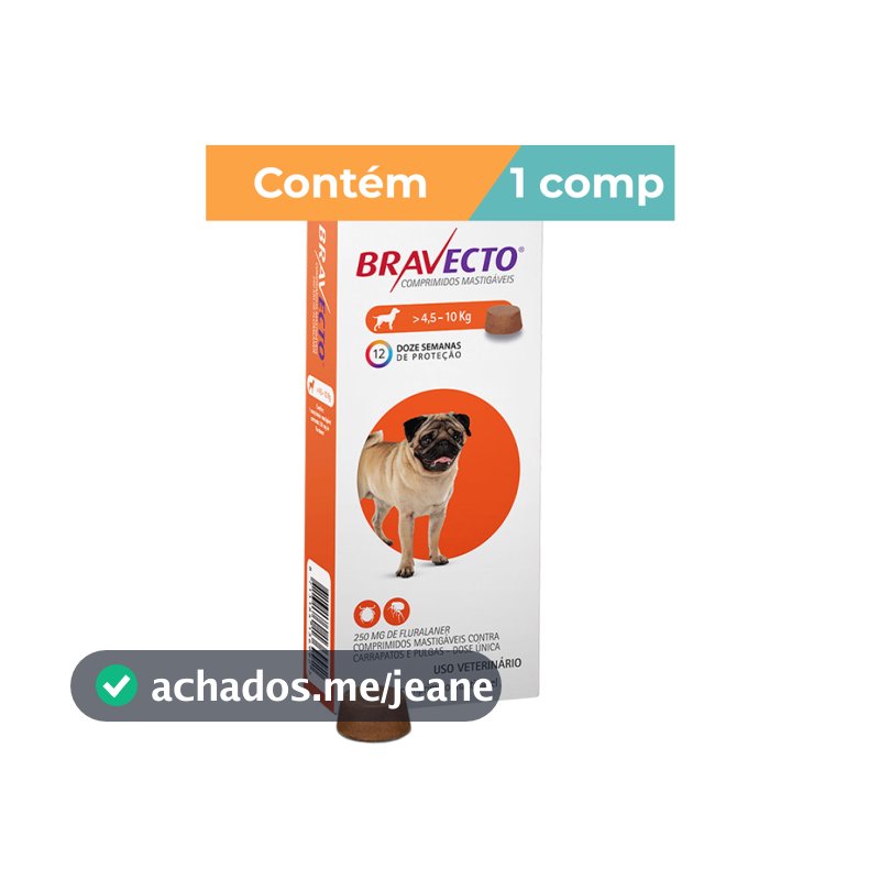 Bravecto Antipulgas Cães 4,5 a 10kg 1 Comprimido