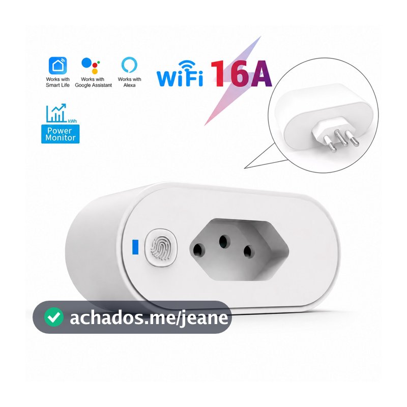 Tomada Inteligente WiFi 16A Smart Life Alexa Google Home Monitor Energia Bivolt