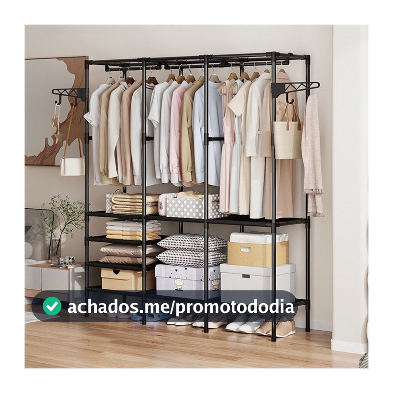 Cabideiro Arara Para Roupas Sapateira Organizador Multiuso Armário Cobertores Travesseiros
