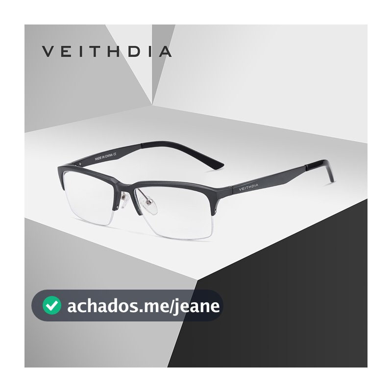 VEITHDI Óculos De Luz Masculina anti-Azul Meia Armação Liga De Alumínio Magnésio Quadrada Simples E Confortável Para Os Negócios 8727