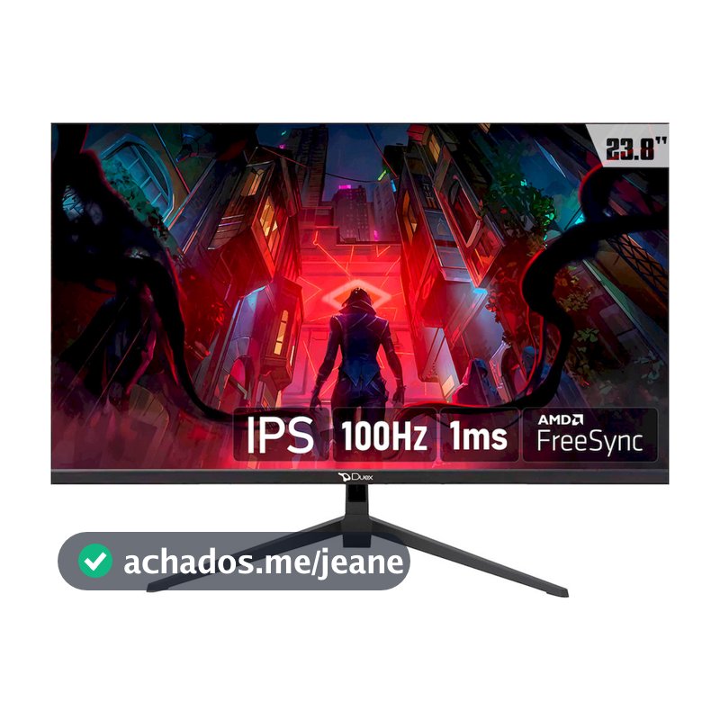 Monitor Gamer Duex, 23.8 Pol, IPS, FHD, 1ms, HDR, 100Hz, FreeSync, HDMI/VGA, Preto, DXMO238F100