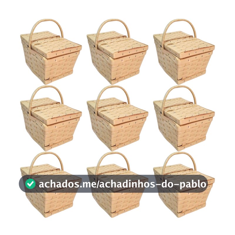 Kit 10 Cesta de Piquenique Fibra Sintética Mini 13X15X22 (Cesta lembrancinha)