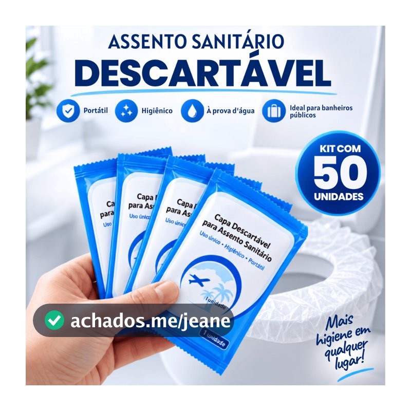 Kit Protetor Assento Vaso Sanitário Descartável Privada Capa de Plástico Forro Compacta Viagem e Banheiro Público