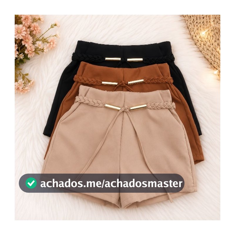 💖 Kit 3 Shorts Infantil é Juvenil Feminino Menina Alfaiataria Cintura Alta Blogueirinha 💖