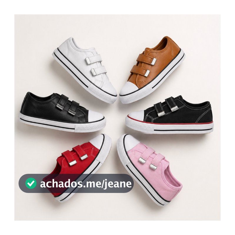 Tênis Infantil Velcro Calce fácil menino e menina  do 24 ao 33  Solado de Borracha  Escolar e Casual