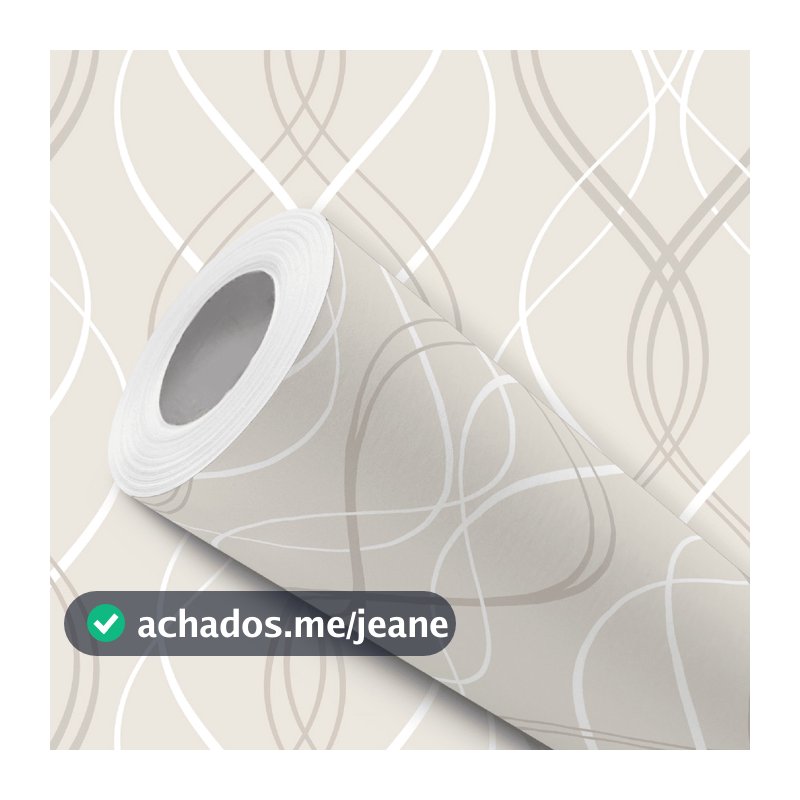 Papel de Parede Vinílico Resistente Linhas Entrelaçadas Bege Fácil de Aplicar