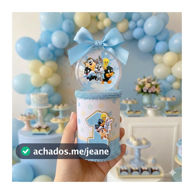 leia tudo - KIT MONTE VOCE MESMA - Cofrinho de luxo BABY LOONEY TUNES MENINO - PERSONALIZADOS DE FESTA